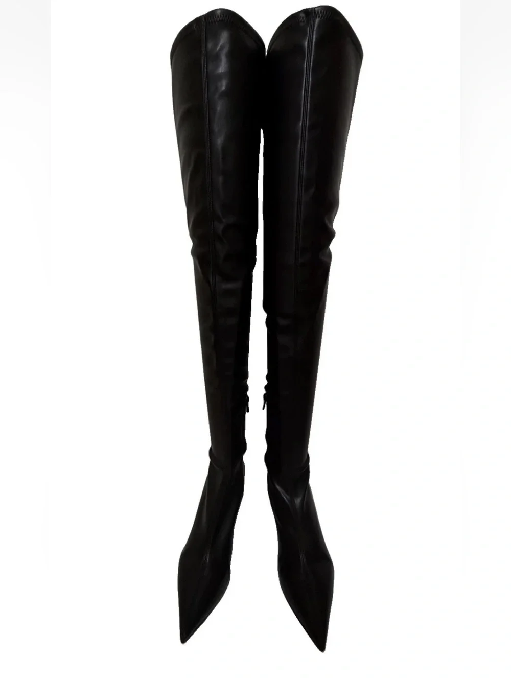41 US9.5 Bianca Di 🇮🇹Italy Thigh High Boots As Leather 28”Shaft Heel Pointed Toe